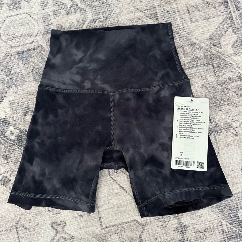 Lululemon Align HR Short 6” Size 0 Diamond Dye Pitch Graphite Grey DDPG NWT